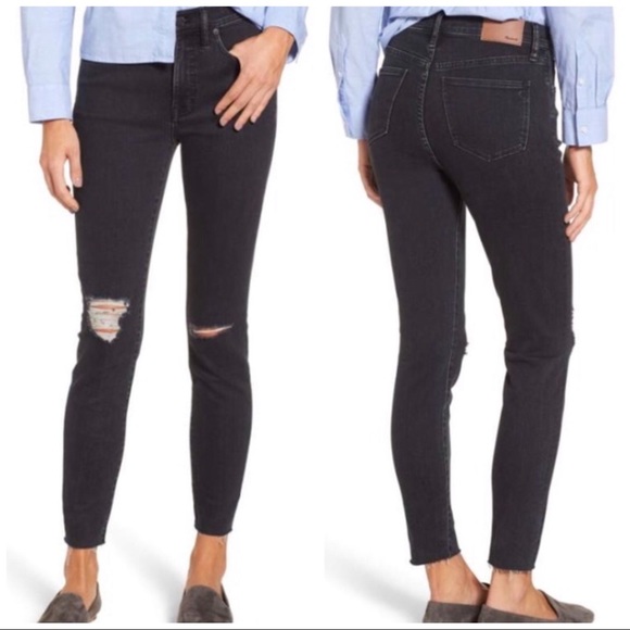 Madewell Denim - Madewell 9” High Rise Skinny Crop Fray Jeans, 28